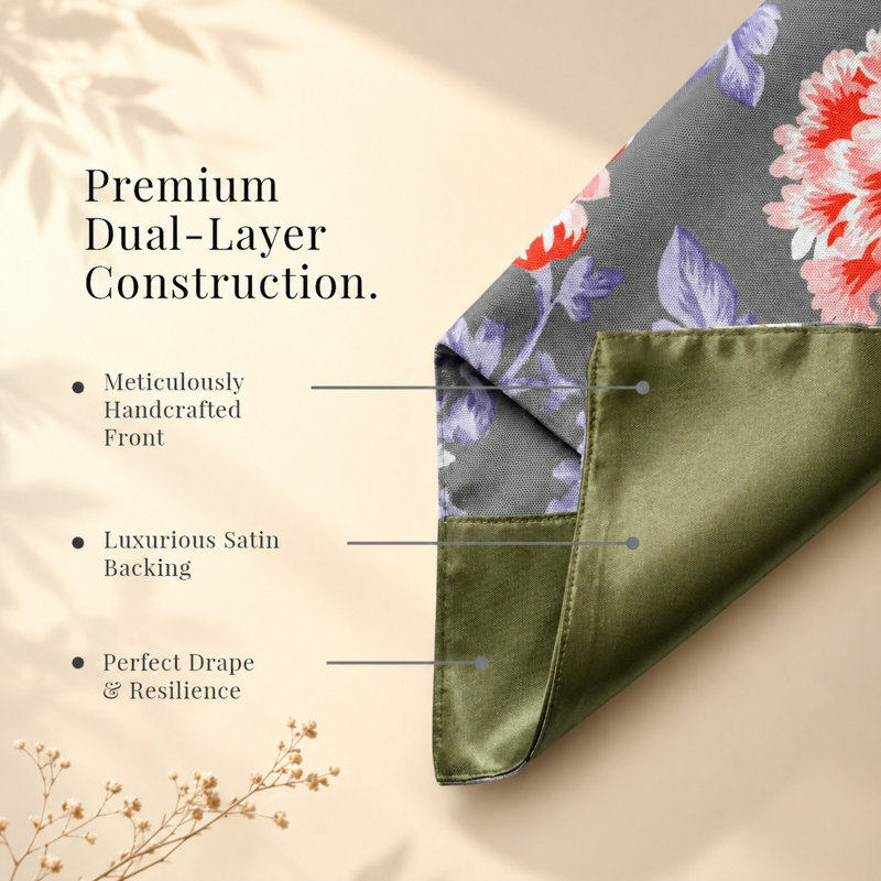 Arpad Printed Table Runner, Gray/Blue/Orange