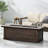 50,000 Outdoor Fire Pit, 56'' Rectangular. Brown Wood Theme. Lightweight Concrete, No Assembly, Build A Relaxing Zone Rectangular Fireplace, 56''. Appearance. Concrete. Assembly Required For Charming