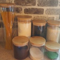 Prep & Savour 7 Piece Glass Storage Jars With Bamboo Lid & Reviews