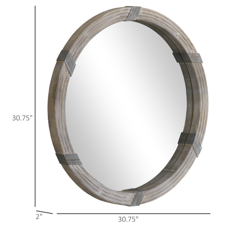 Miroir mural en bois naturel de 31 po Kyng