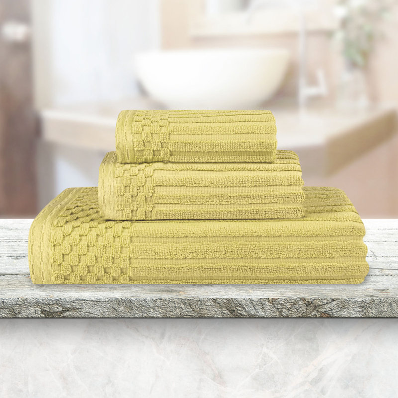 Ensemble de serviettes de bain Kaelea Soho, Or jaune, Ensemble de serviettes 3 pièces