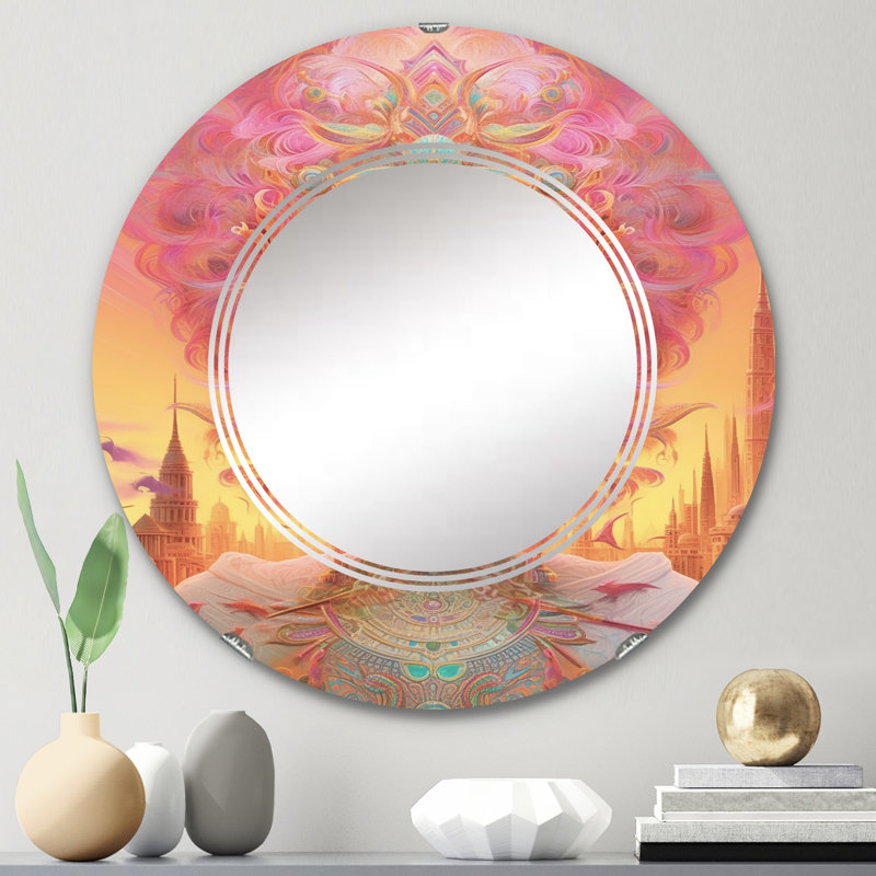 Kennocha - Miroir mural rond moderne, 24 po x 24 po