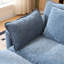 Canapé 3 places de couleur bleue avec repose-pieds avec rangement pour le salon, la chambre à coucher et la chambre compacte, canapé modulaire rembourré, banc en L avec repose-pieds