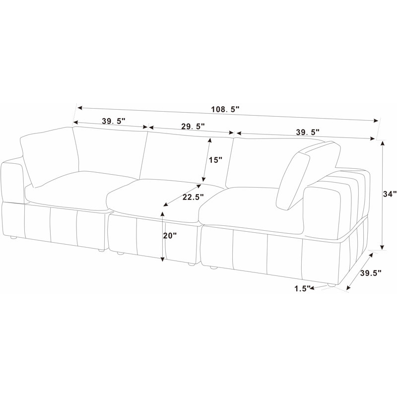 Antwand 108.5'' Corduroy Sofa