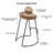 24 Inch Mango Wood Industrial Counter Height Stool, Saddle Seat, Iron, Set of 2, Brown, Black-71283411-112475146