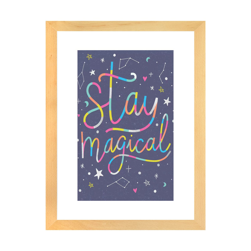 «Make Magic II» par Caroline Alfreds - impression d'art graphique, H 24 po x l 16 po x P 1 po, Toile avec cadre en bois beige