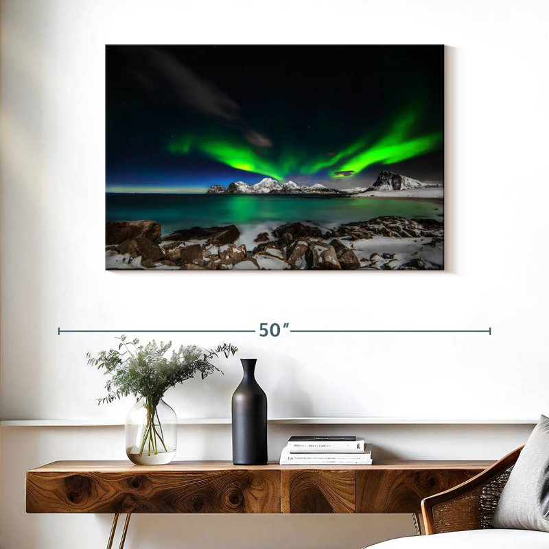 Alvord Lofoten, aurores boréales, H 26 po x l 39 po