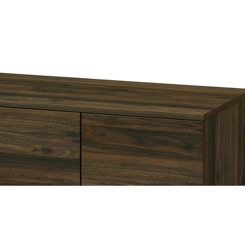 Étagère moderne en noyer avec rangement pour téléviseur pouvant accueillir jusqu'à 50 à 59 pieds de style Mid-Century, finition, pour rangement de 50 à 59 po