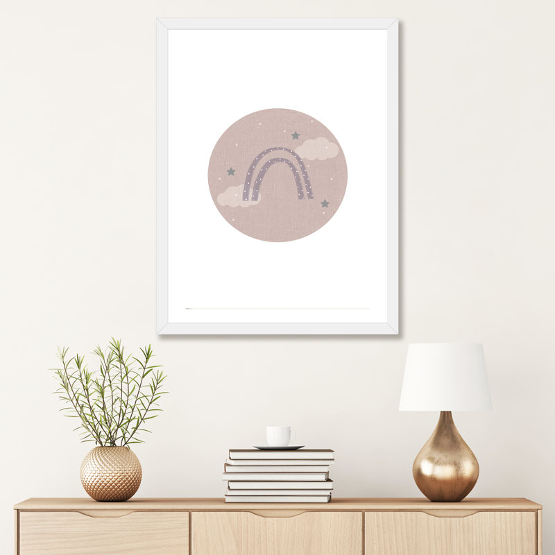 Décoration murale pour enfants, H 24 po x l 16 po x P 1 po, Papier encadré blanc