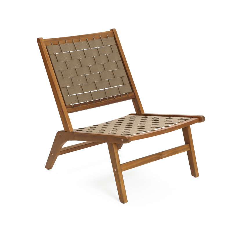 Chaise longue d'extérieur en bois d'acacia