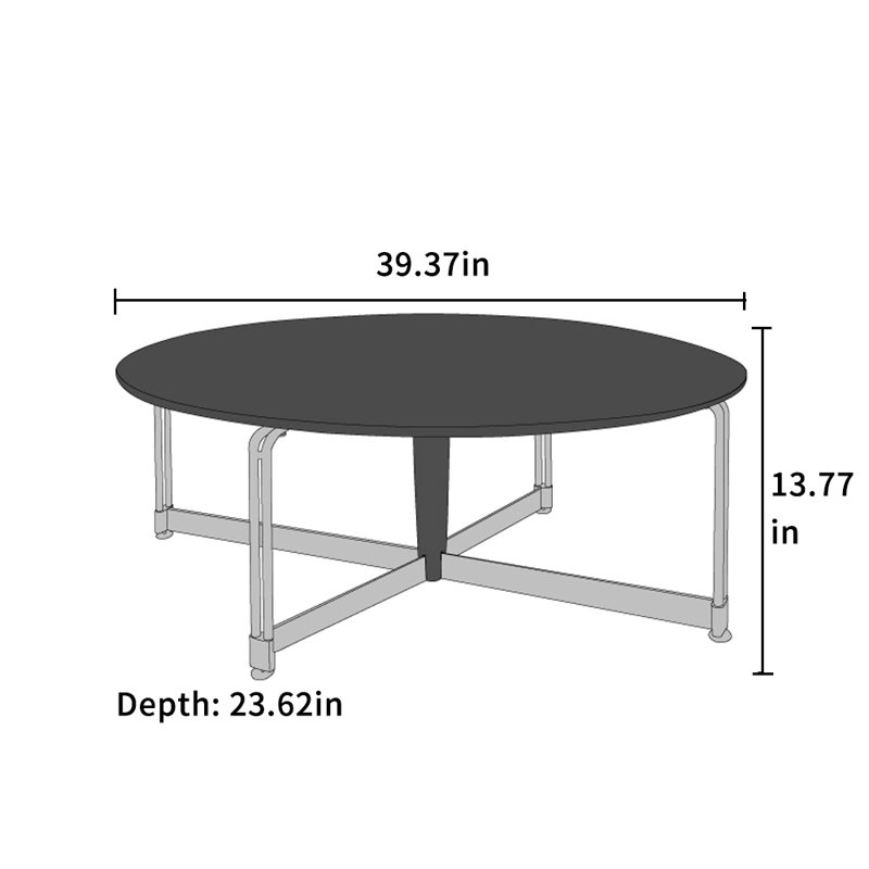 Table à thé ovale en acier inoxydable
