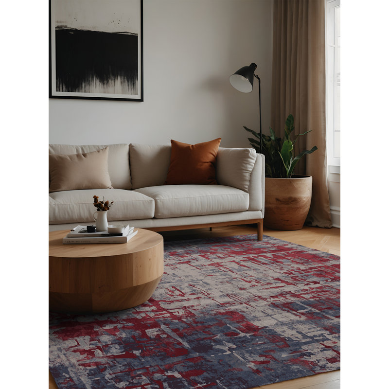 Machine Washable Brown Area Rug, Square 4'