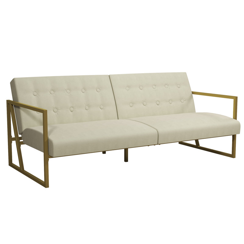 3 Seater Velvet Sleeper, Ivory