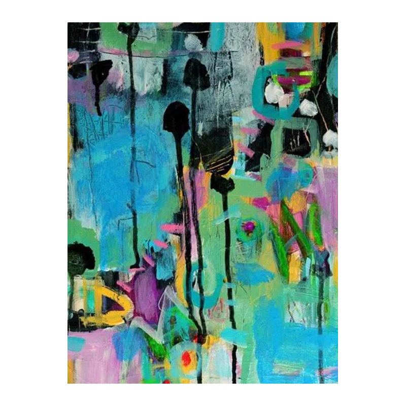Multicolor Abstract Paint Splash Patterned Creative Modern Decorative Rug, Rectangle 2'4" x 3'11" Rug Pad Included