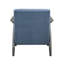 Fauteuil d'appoint avec siège en velours bleu, structure en bois massif gris foncé, rembourrage à ressorts ensachés, style transitionnel, revêtement en tissu, poids du colis : 18 kg