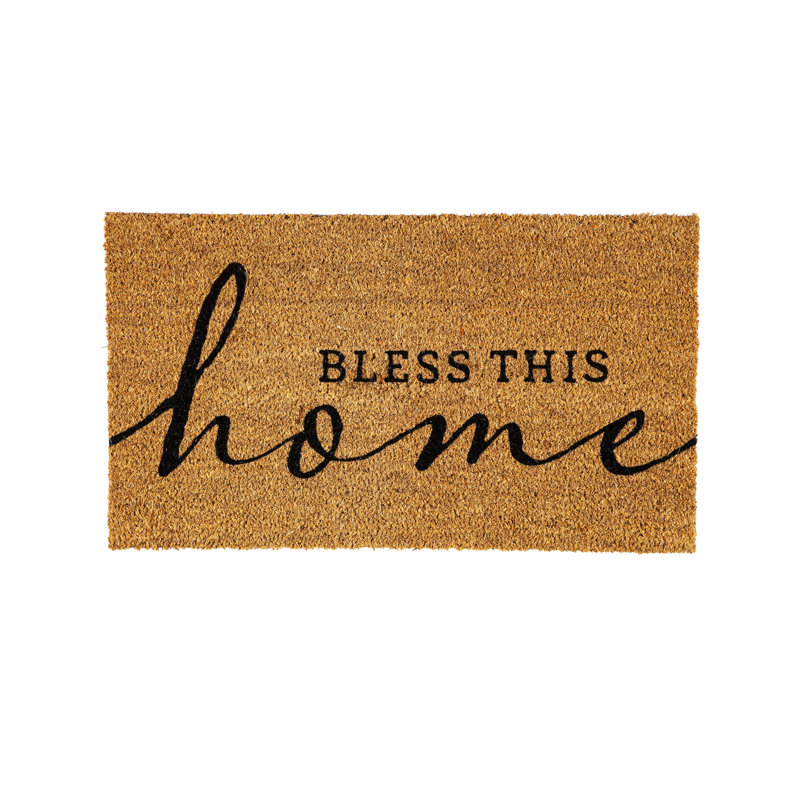 Tapis d'extérieur antidérapant Everhett Bless this Home 28 po x 16 po