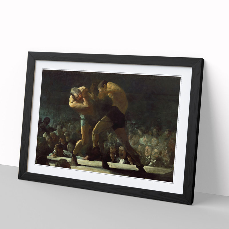 Club Night by George Bellows - Picture Frame Painting, 27cm H x 36cm W x 2cm D, Black Framed