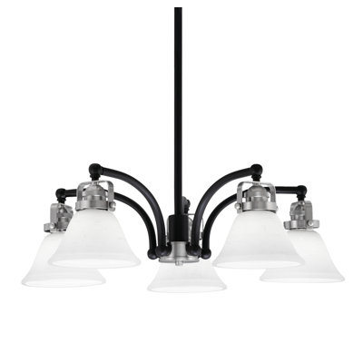 Easton 5 Light Downlight Chandelier With 7" Muslin Glass