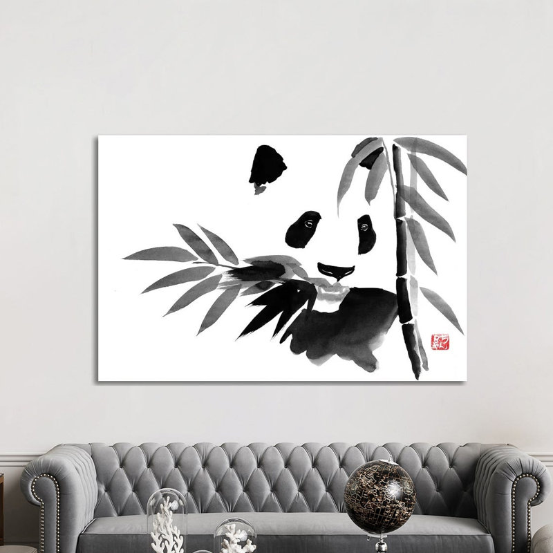 Eating Bamboo by Péchane - Print on Canvas, Wrapped Canvas, 101.6 cm H x 66.04 cm W x 3.175 cm D