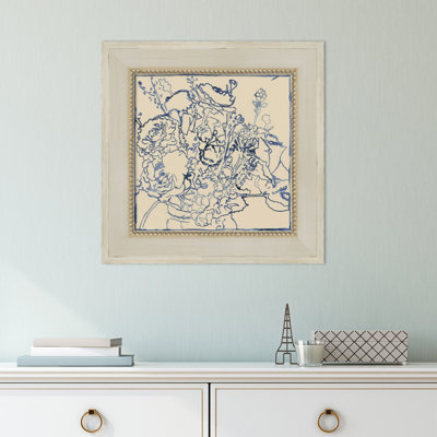 " Indigo Floral Sketch I " by Megan Meagher