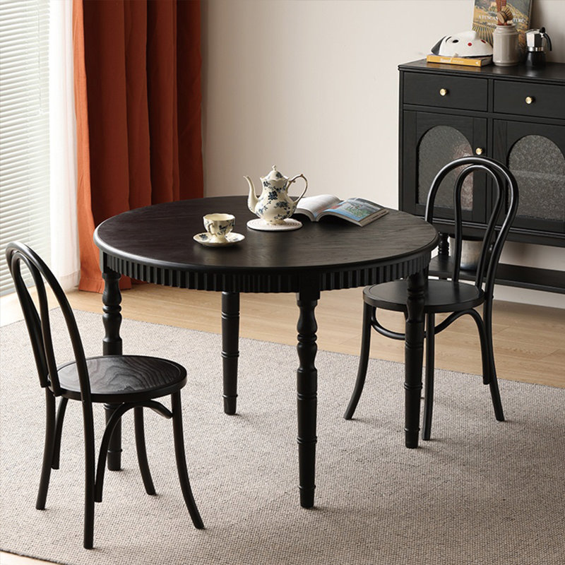 Traditional aesthetics solid wood dining table, 29.52"H x 47.24"L x 47.24"W
