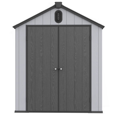 6*8Ft Resin Plastic Storage Shed For Backyard Garden Big Spire Tool Storage