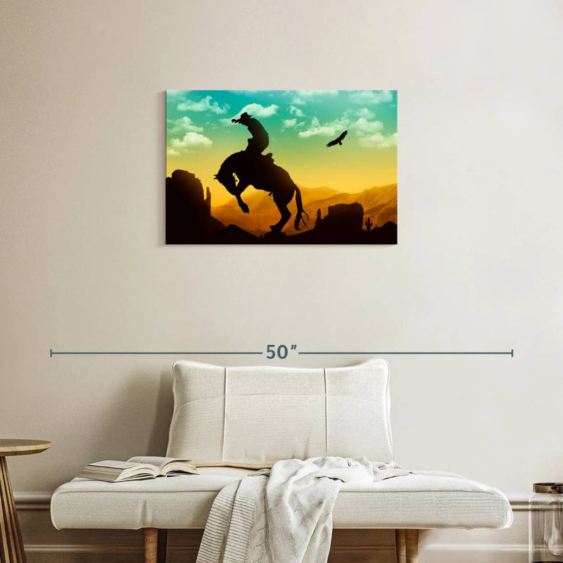 Lelar Eagle And Cowboy, 20" H x 30" W