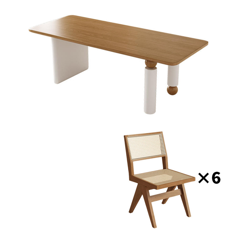 Ensemble de salle à manger rectangulaire, H 29,53 po x L 55,12 po x l 27,56 po, Blanc