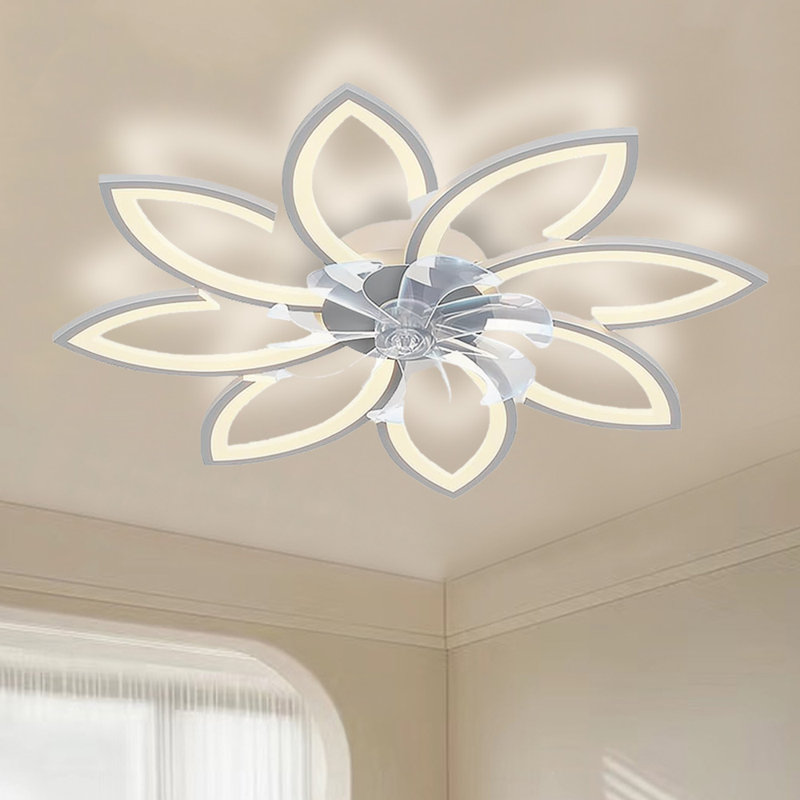 LED Ceiling Fan Quiet dimmable Fan Light Ceiling Light with Remote Control and APP Control