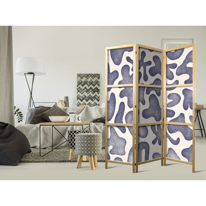 171cm H Solid Wood Folding Room Divider, 171cm H x 135cm W x 1.2cm D, 3