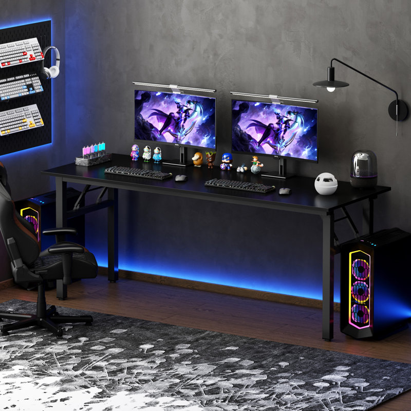Bureau rectangulaire Rodas, Noir / noir, H 29,5 po x l 63 po x P 23,6 po