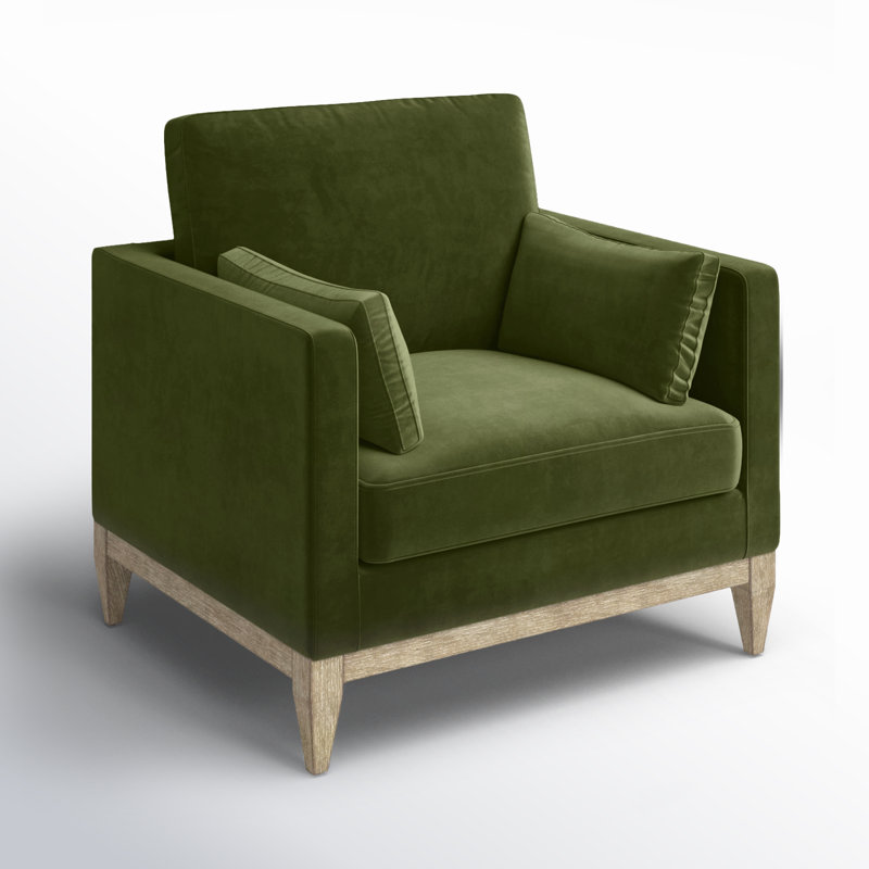 Pera Upholstered Armchair, Olive Green Velvet