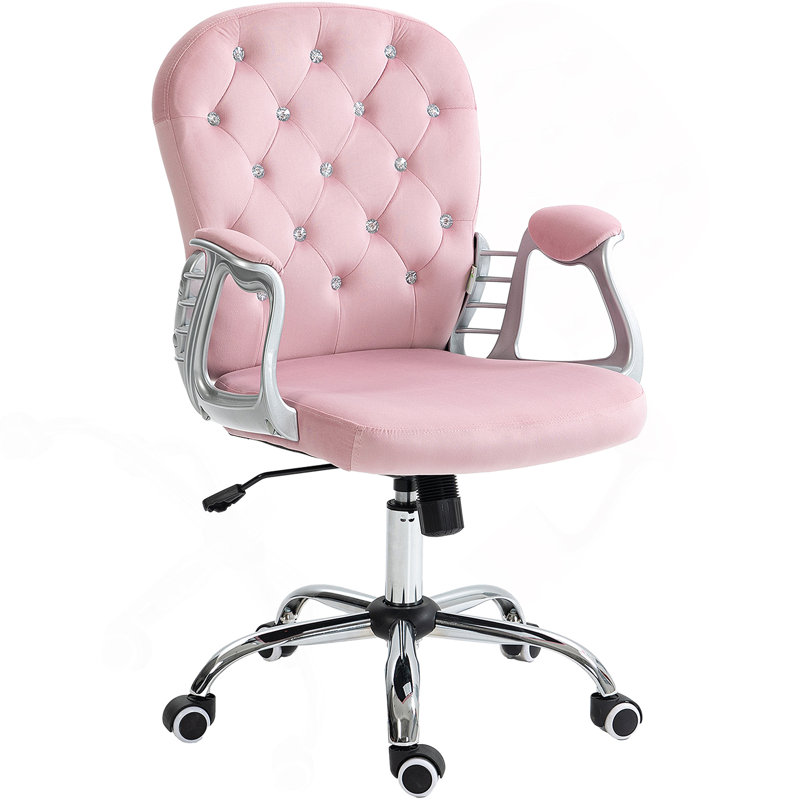 Chaise de bureau pivotante en polyester avec support lombaire, hauteur réglable, roulettes