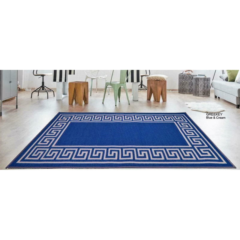 Anais Kitchen Mat, Rectangle 66 x 120cm, Blue/Cream
