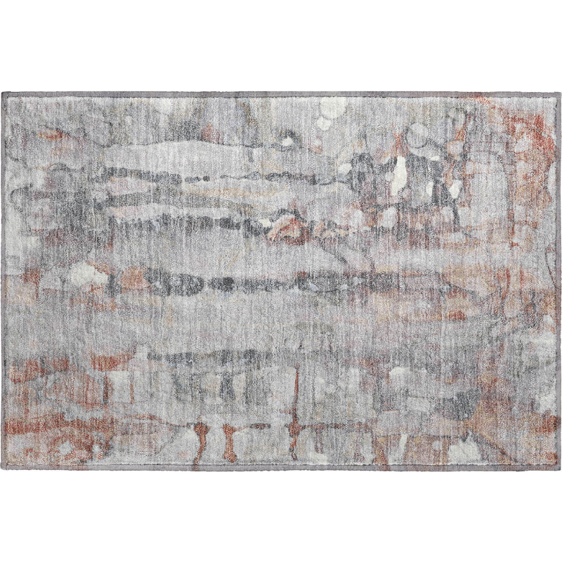 Premium Machine Washable Mayfield AMF2120 Abstract Rug, 1'8" x 2'6", Copper