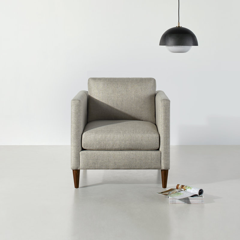 Clifford Upholstered Custom Armchair, Turbo Ash Basketweave