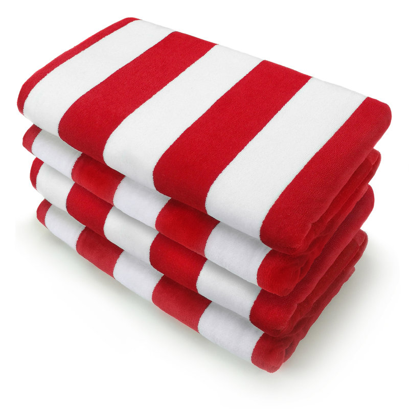 Serviettes de plage Winnetka, Rouge / Blanc