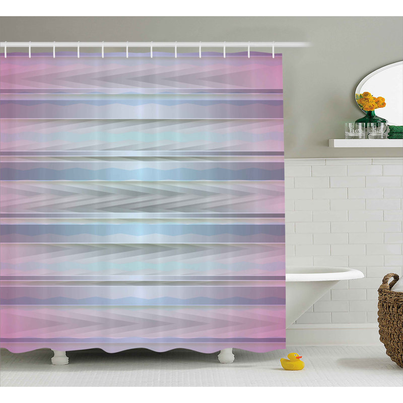 Alize Geometric Shower Curtain with Hooks Included, 69" W x 75" L