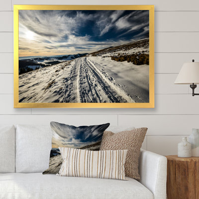 Path in Winter Mountain - Cabin & Lodge, reproduction d'art sur toile