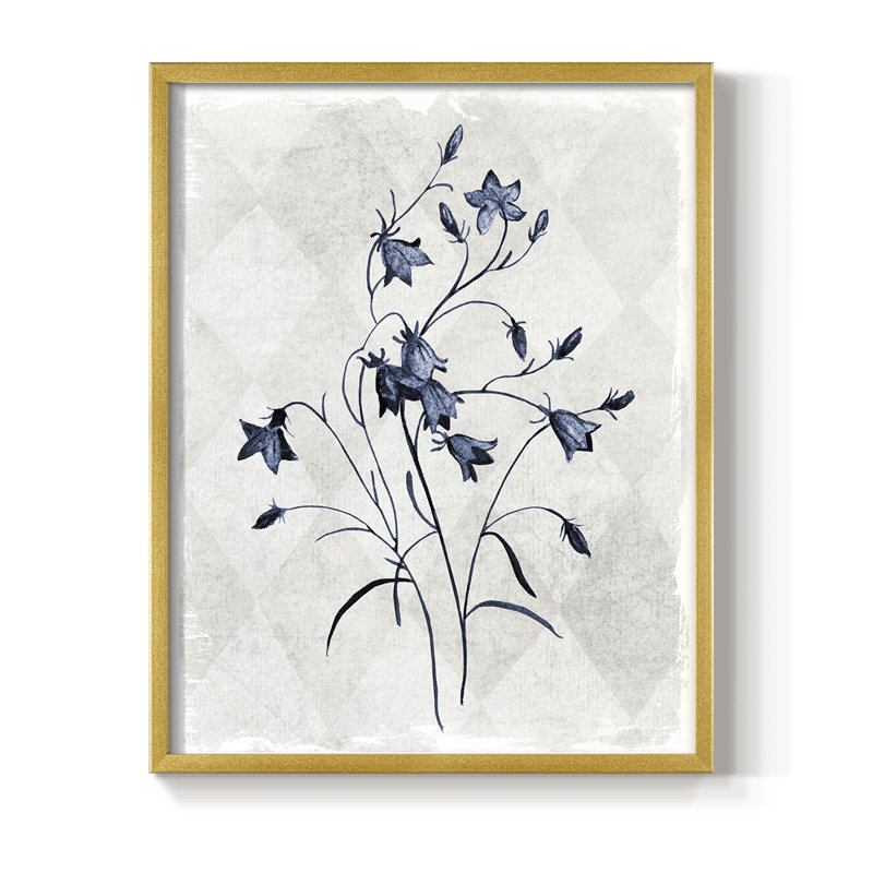 Harlequin Botanical II, reproduction encadrée - bois massif, H 21 po x l 17 po, Doré