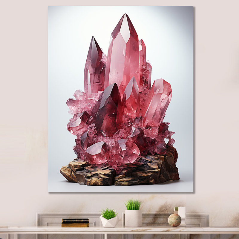 Pierre spirituelle rose rhodonite - impression, H 32 po x l 16 po x P 1 po, Toile tendue