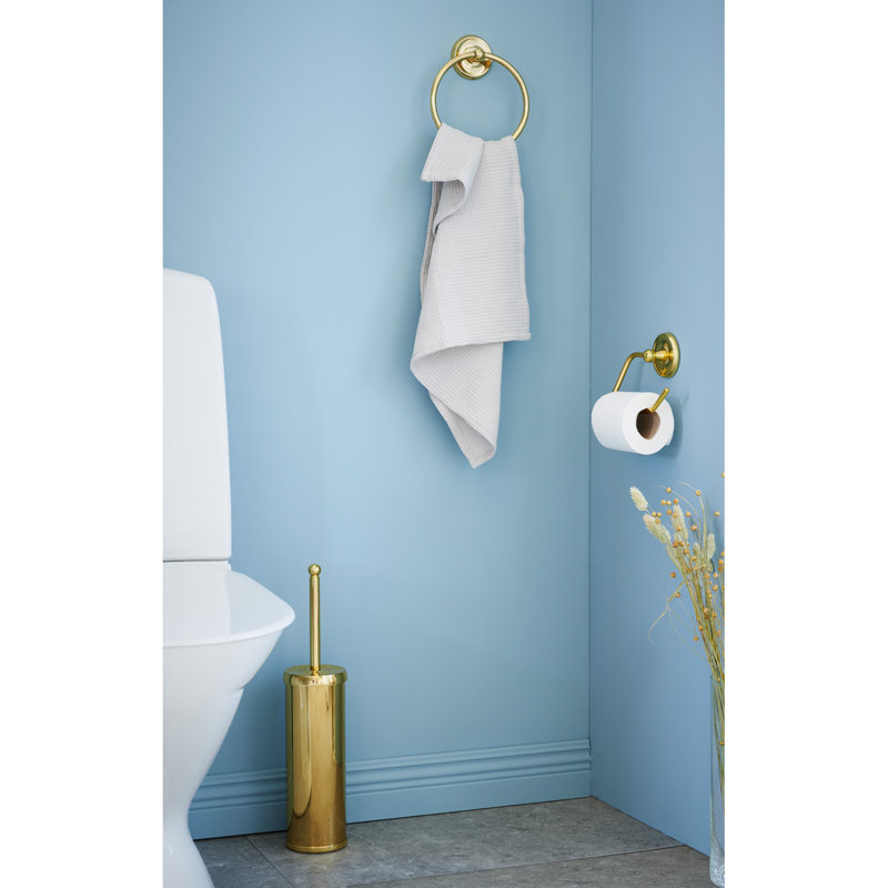 Wall mounted towel ring , Polished Brass