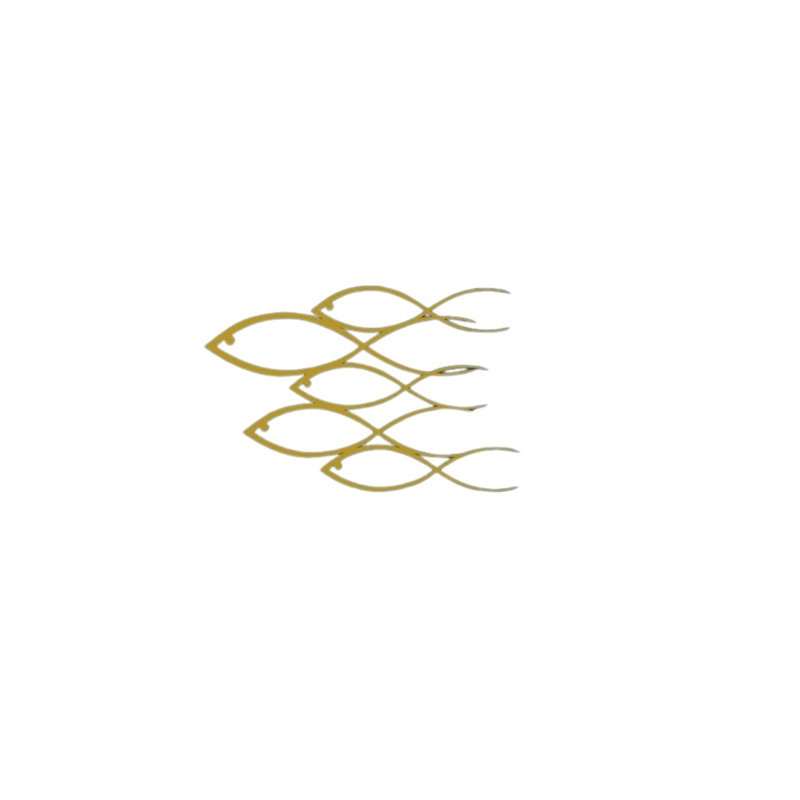Coastal Wall Decor on Metal, Gold, 45cm H x 30cm W
