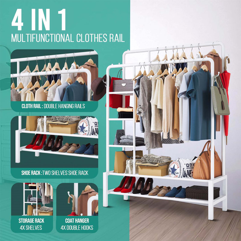 Bonville 115cm Clothing Rack, White