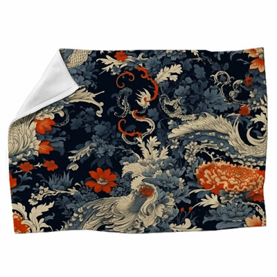 Jeté en laine à motif chinois