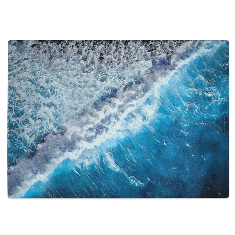 Tempered Glass the Beauty of the Ocean in Abstract Chopping Board, 28.5 cm W x 20 cm L
