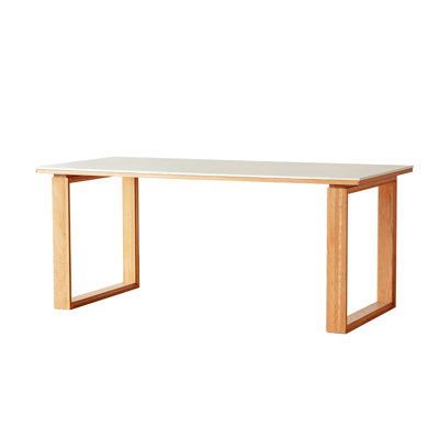 Table de salle à manger en bois de cerisier blanc avec plateau en marbre blanc - 63 po x 31,5 po