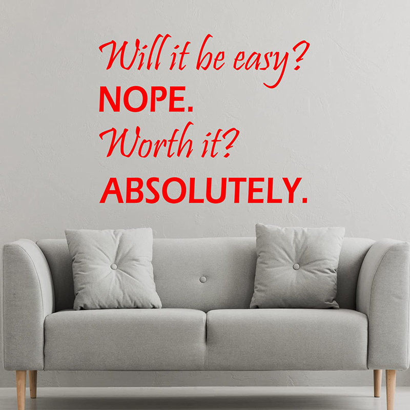 Adhésif décoratif Will It Be Easy, Rouge, H 16 po x l 20 po