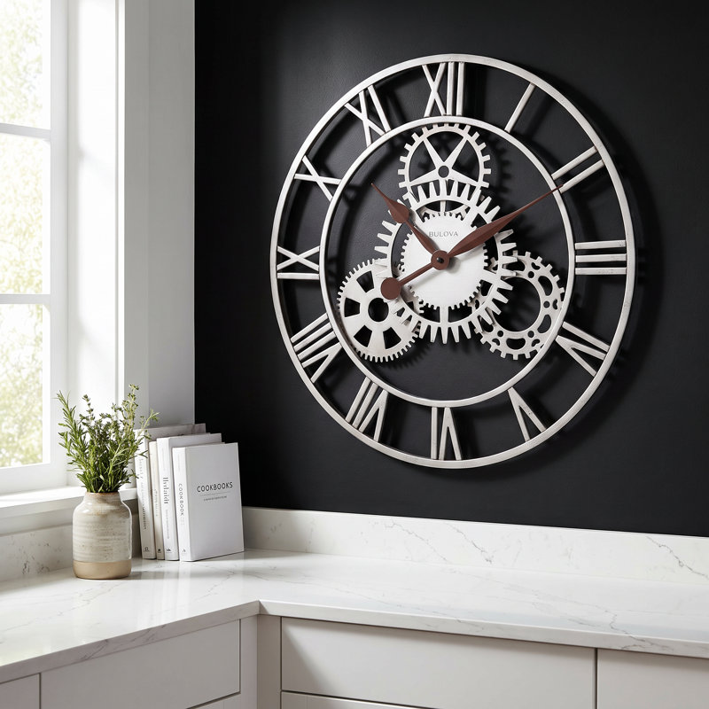 Bulova Sibley Wrought Iron 20" Wall Clock, C4389