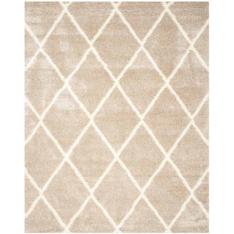 Tapis beige / ivoire à motif géométrique Amhold, Rectangle 9 pi x 12 pi